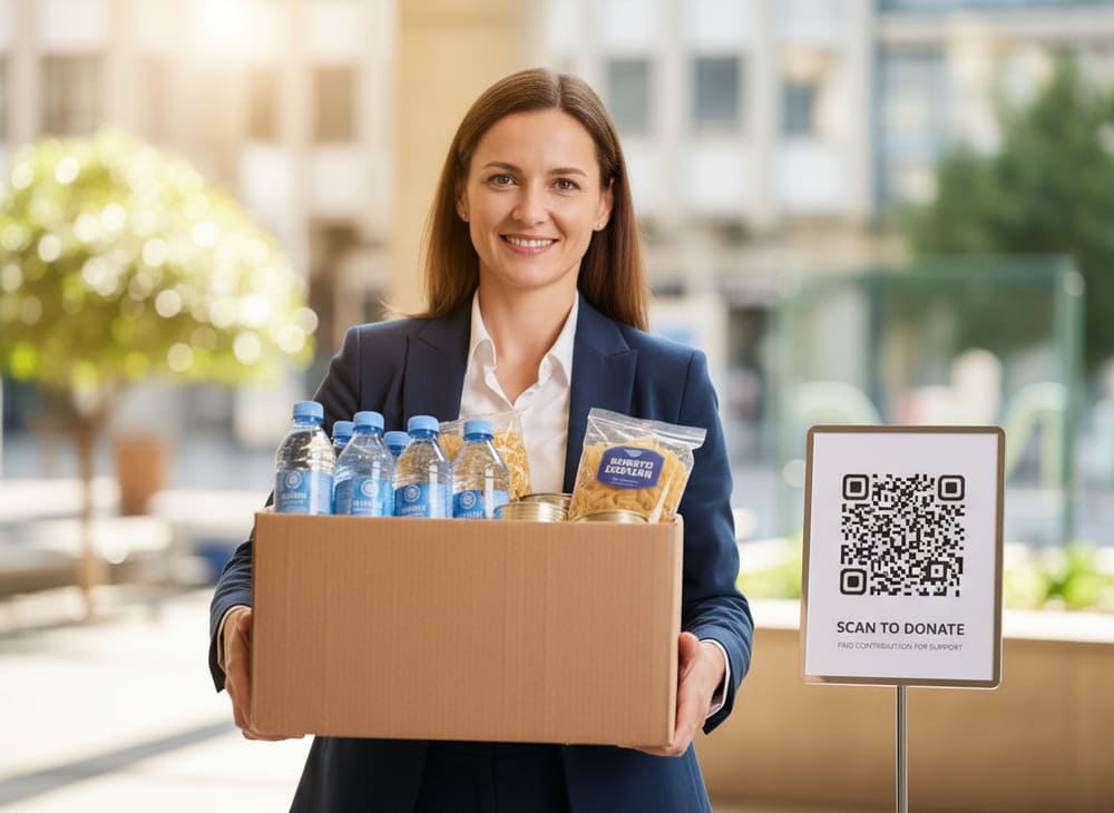 QR Code scannen und spenden